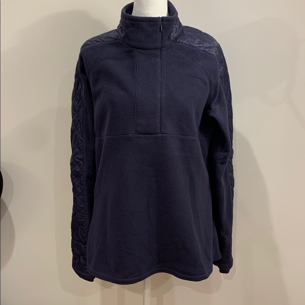 Athleta navy half zip fleece sweatshirt